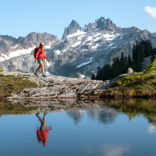 Hiker in North Cascades National Park in Washington