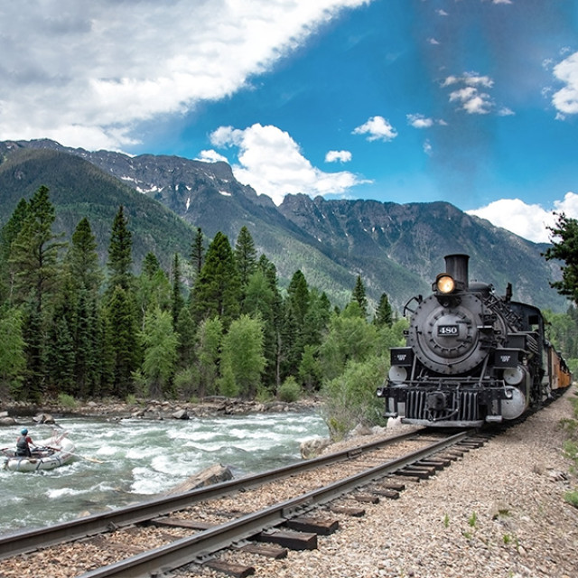 Durango & Silverton Narrow Gauge Railroad in southwestern Colorado